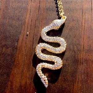 Custom bedazzled snake necklace